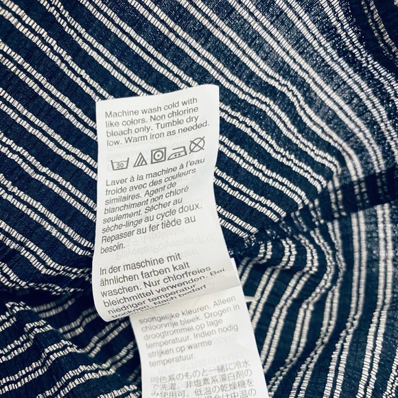 Madewell (Texture and Thread) Black and White Striped Peplum Top - Picture 7 of 8